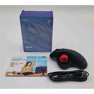 Nulea M501 Wireless Trackball Mouse Bluetooth Rechargeable Ergonomic Red Ball